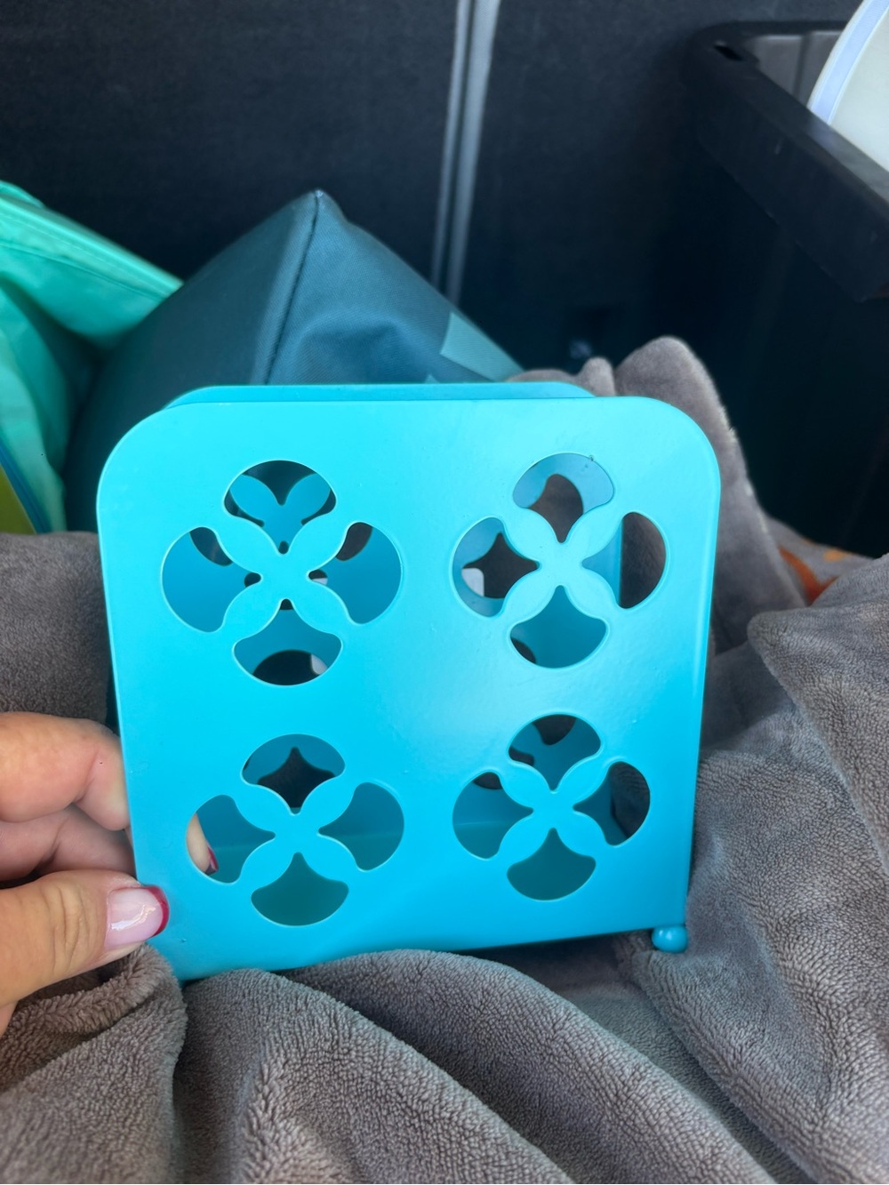 Turquoise Blue Decorative Napkin Holder - Unbranded #midcentury #retro